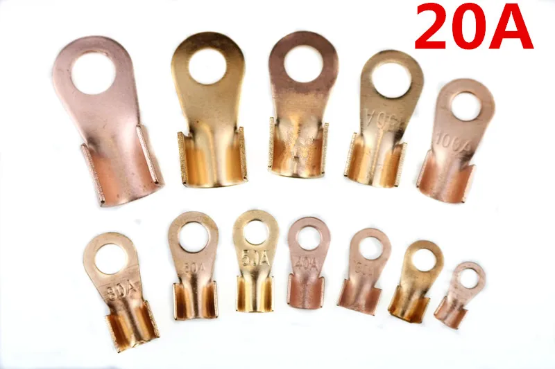 10/20/30 шт. медные кабельные разъемы 6 2 мм|cable lug|lug ringlug connector |