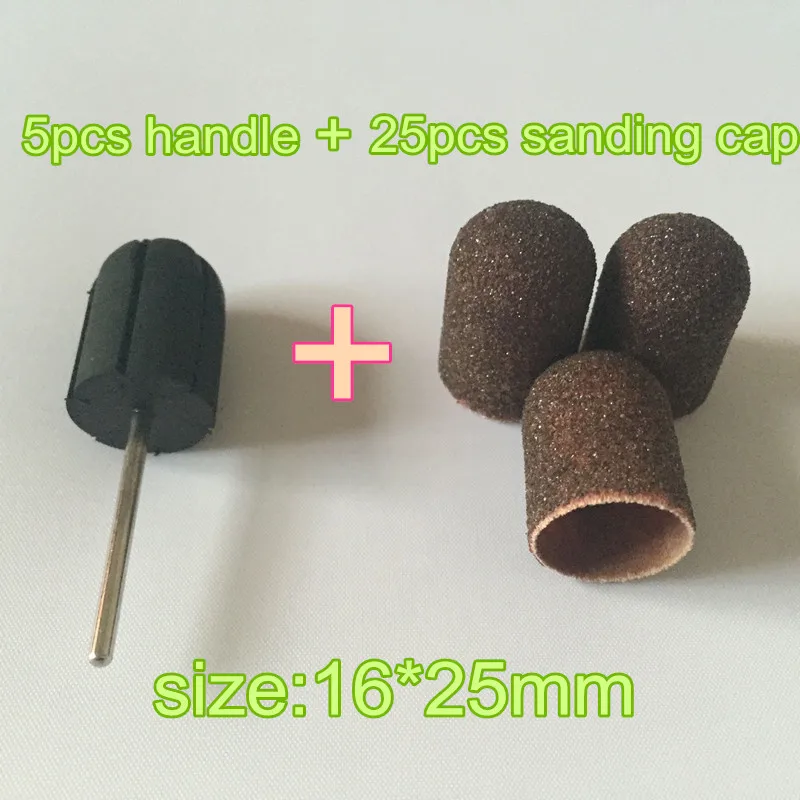 

Hot 16*25mm Beauty Nail Art Accessories Sanding Block Sleeves Sanding Bands Nail Drill Manicure Tool+ match grip rubber handle