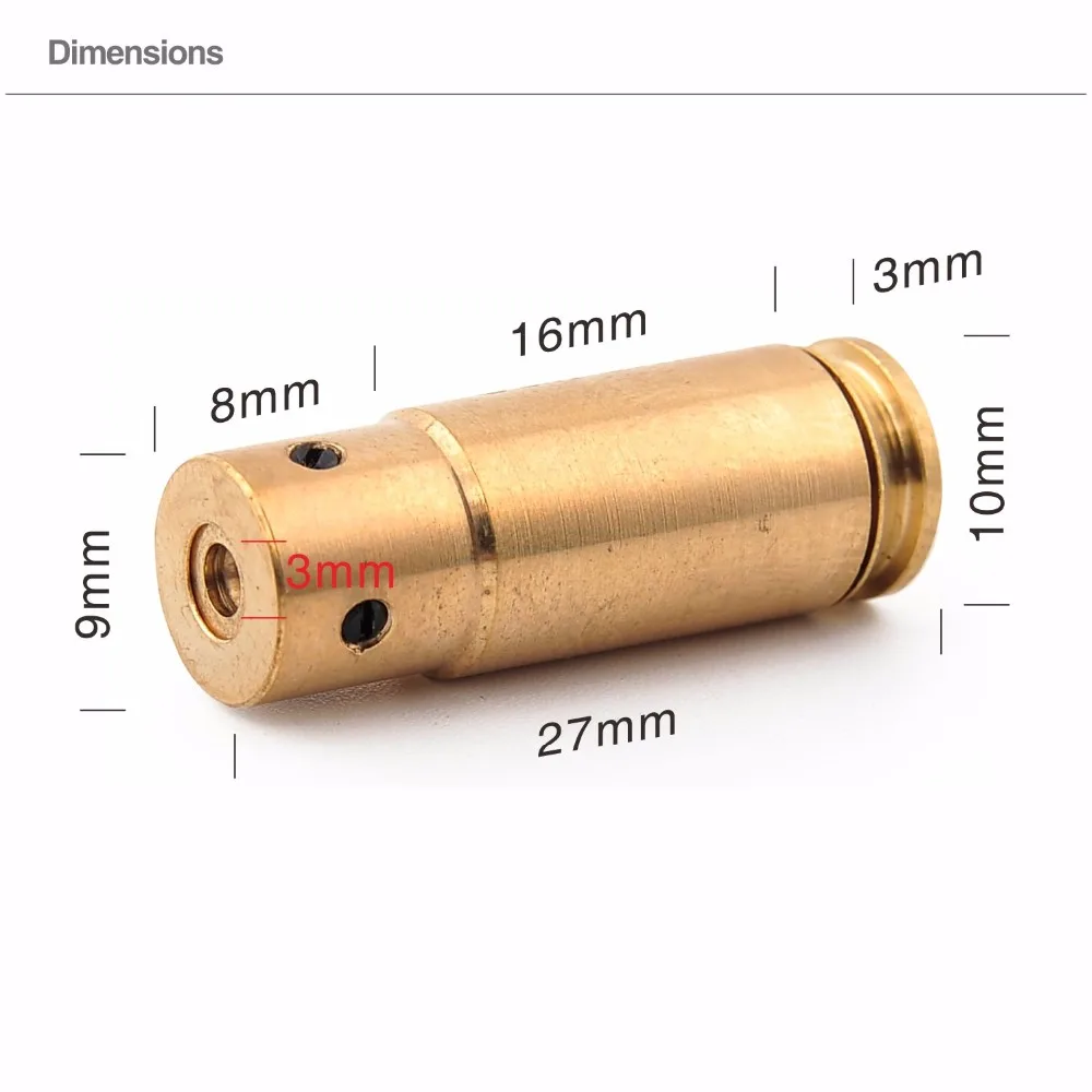 Caça a Laser Cartucho de Bronze Laser Vista Bore Sight Boresight Rifle Escopo Airsoftsports Arma Glock Atacado Red Dot 9mm