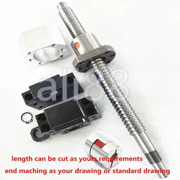 

CNC Ball screw Set: RM2005 with end machiningL250 300 350 400mm&ball nut SFU2005 & Ball nut housing DSG20H + supporter BK15 BF15