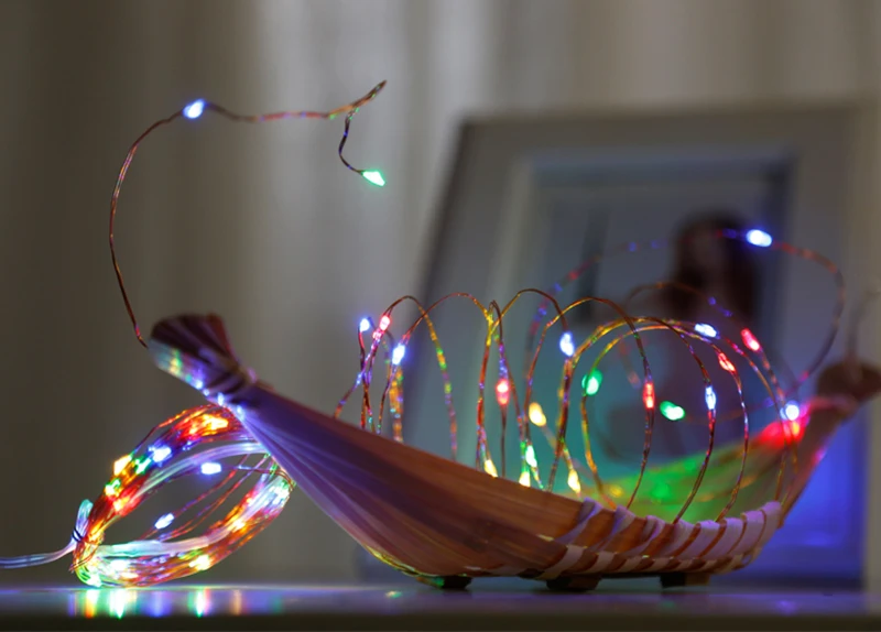 Сказочный Ночной светильник, декор для нового года/рождества, гирлянда, светильник s, светодиодный, питание от батареи, Медная настольная лампа