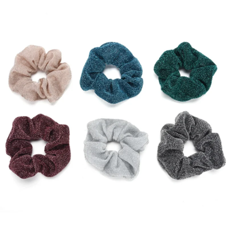 

1PC Big Size Women Hair Scrunchies Glitter Elastic Hair Bands/Gum Women Dancing Bun Hair Ties Ropes For Ladies Hair Accessories