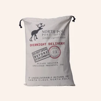 

100pcs Free shipping Cotton Santa bag Santa sack canvas Santa sack drawstring Christmas gift bag wa3767