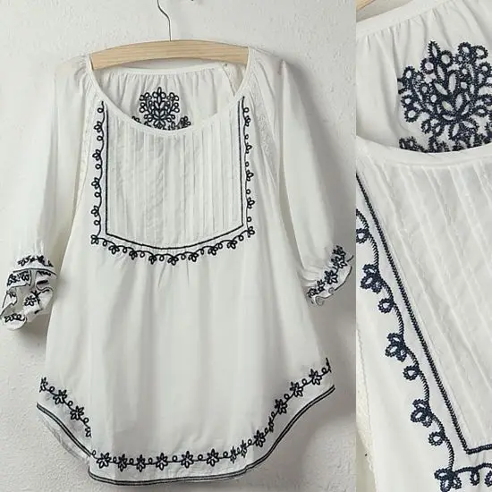 Vintage 70s Mexican Ethnic Flower Embroidery BOHO Hippie Women Clothing Casual T Shirt Tops Blusas Femininas Free Shipping In Shirts From Womens Vintage 70s Mexican Ethnic Flower Embroidery BOHO Hippie Women Clothing Casual T Shirt Tops Blusas Femininas Free Shipping In Shirts From Womens