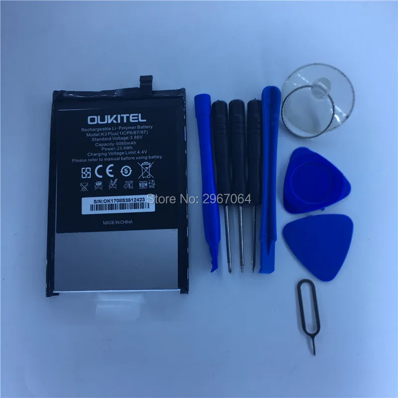 

For OUKITEL K3 battery 6080mAh Original battery Give disassemble tool 5.5inch MTK6750T 4+64G OUKITEL Mobile Accessories