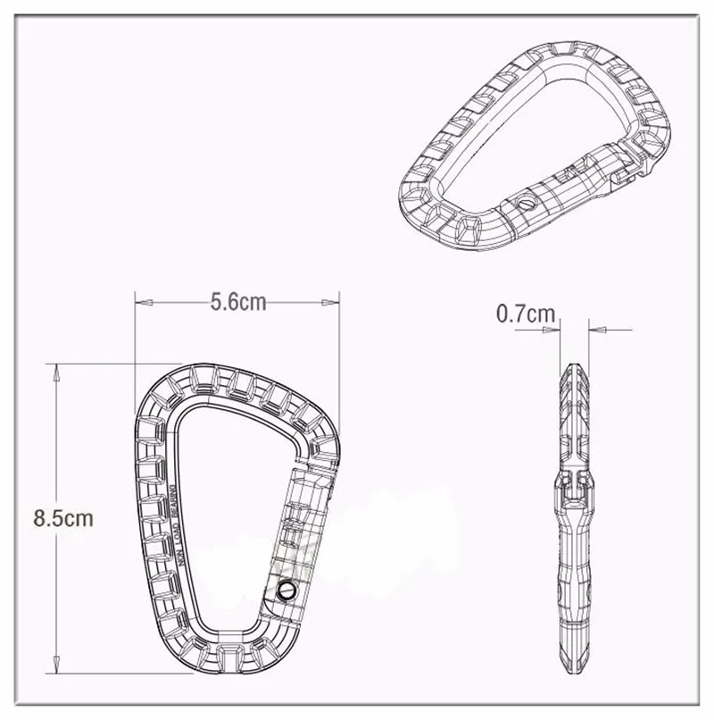 ITW 5-х частей среднего тактические походные аксессуары открытый карабин треккинг Рюкзак пряжки Пластиковый карабин Открытый безопасности