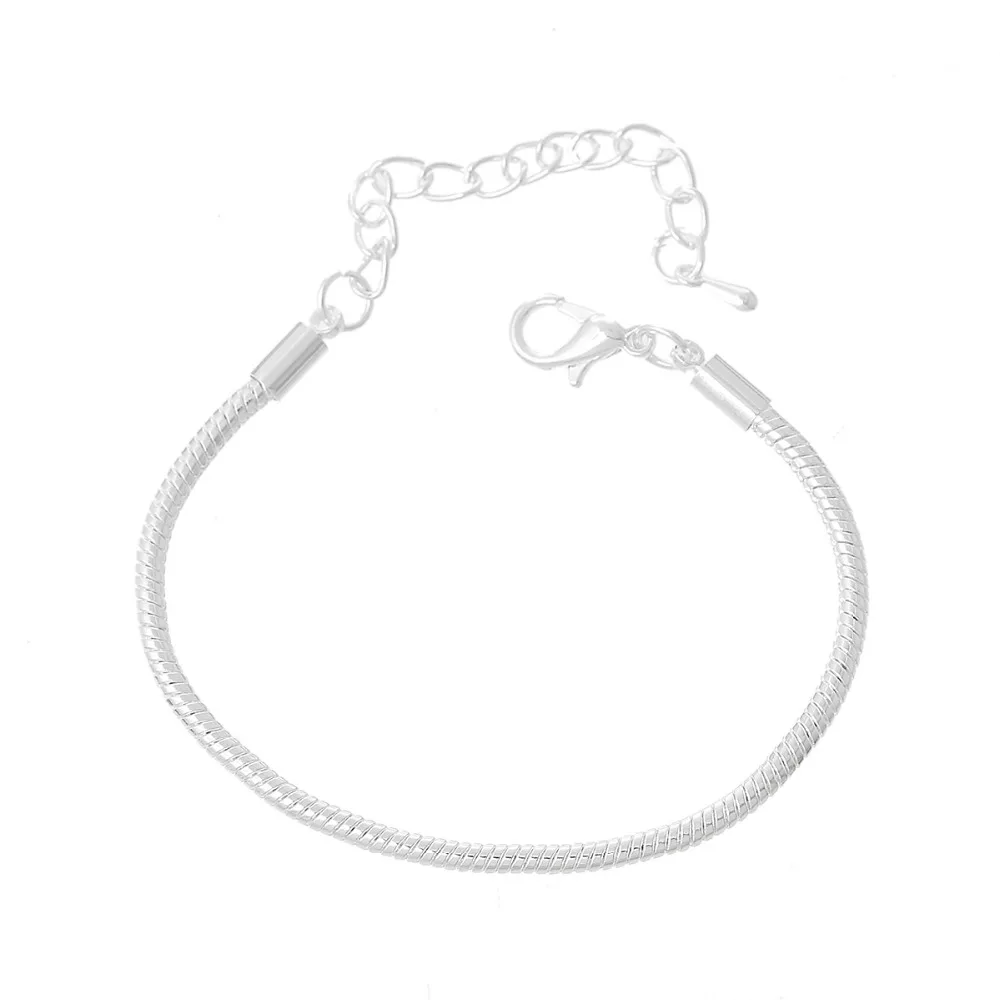 DoreenBeads 4 шт. модные браслеты серебряного цвета с застежкой в виде Омаров и змеиной