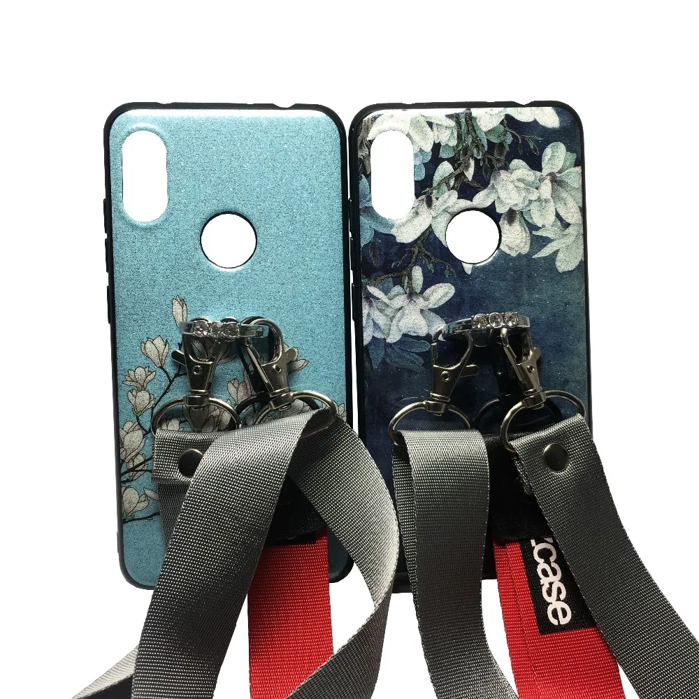 

case for xiaomi redmi note 6 pro case cover luxury flower glitter bling diamond ring holder tpu+pc case for redmi note 6 pro