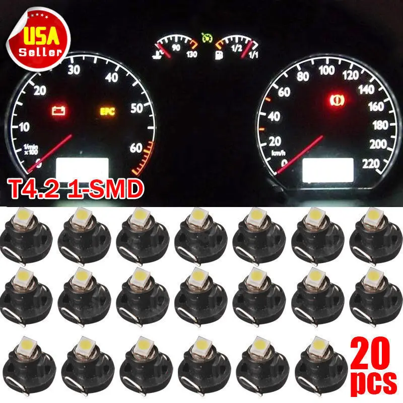 20pcs White T4 Or T4.2 Neo Wedge Led Globes Smd Led Dash Cluster Au
