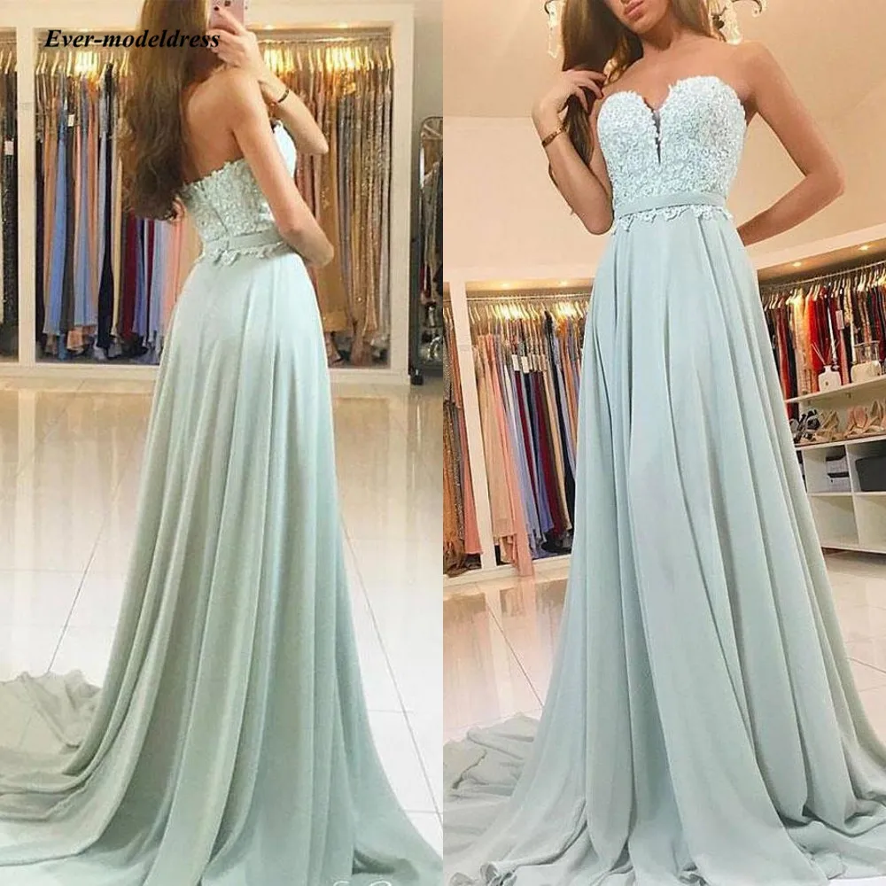 

2019 Long Bridesmaid Dresses Chiffon Appliques Strapless Sleeveless A-Line Simple Wedding Guest Party Gowns Cheap Custom Made