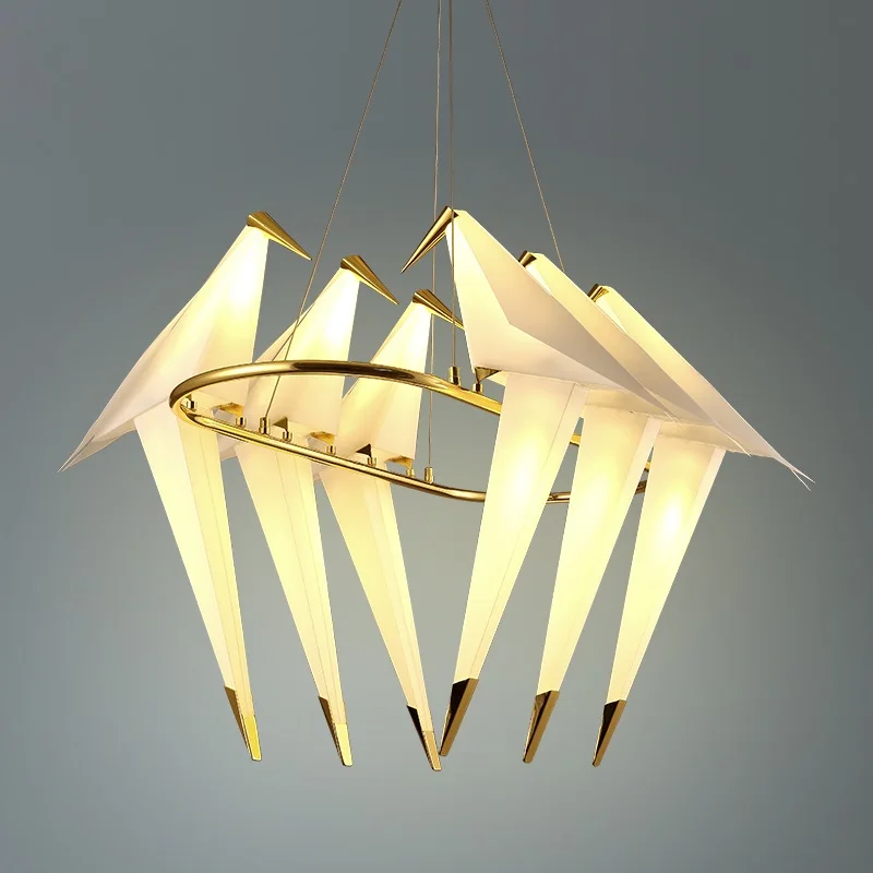 

LED chandelier ceiling Nordic illumination birds deco lighting fixtures living room hanging lights loft suspension luminaires