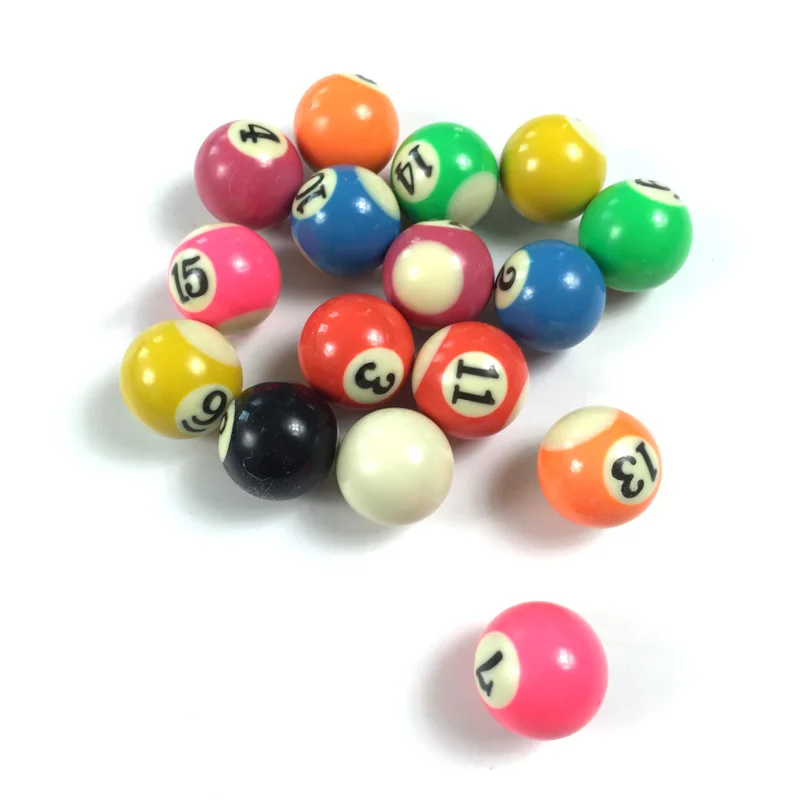Promotion Colorful 25mm hard resin full set billiard balls for Children Pool Table 16pcs kids complete set of balls China