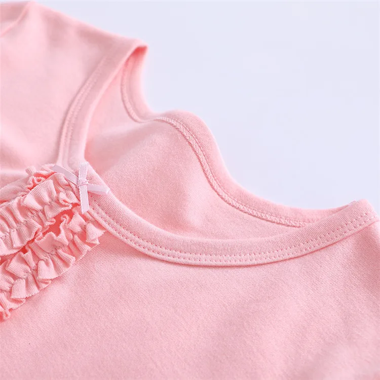 Pink nightdress princess nightgowns sleepwear dress for girls child cotton nightgowns baby nightwear dress 1-011