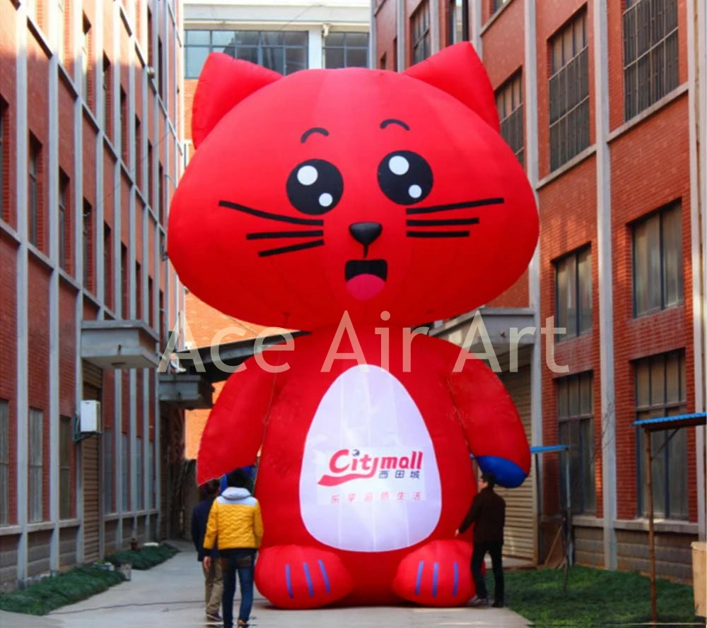  Lovely animal mascot model inflatable catstanding cat with free logo for promotion