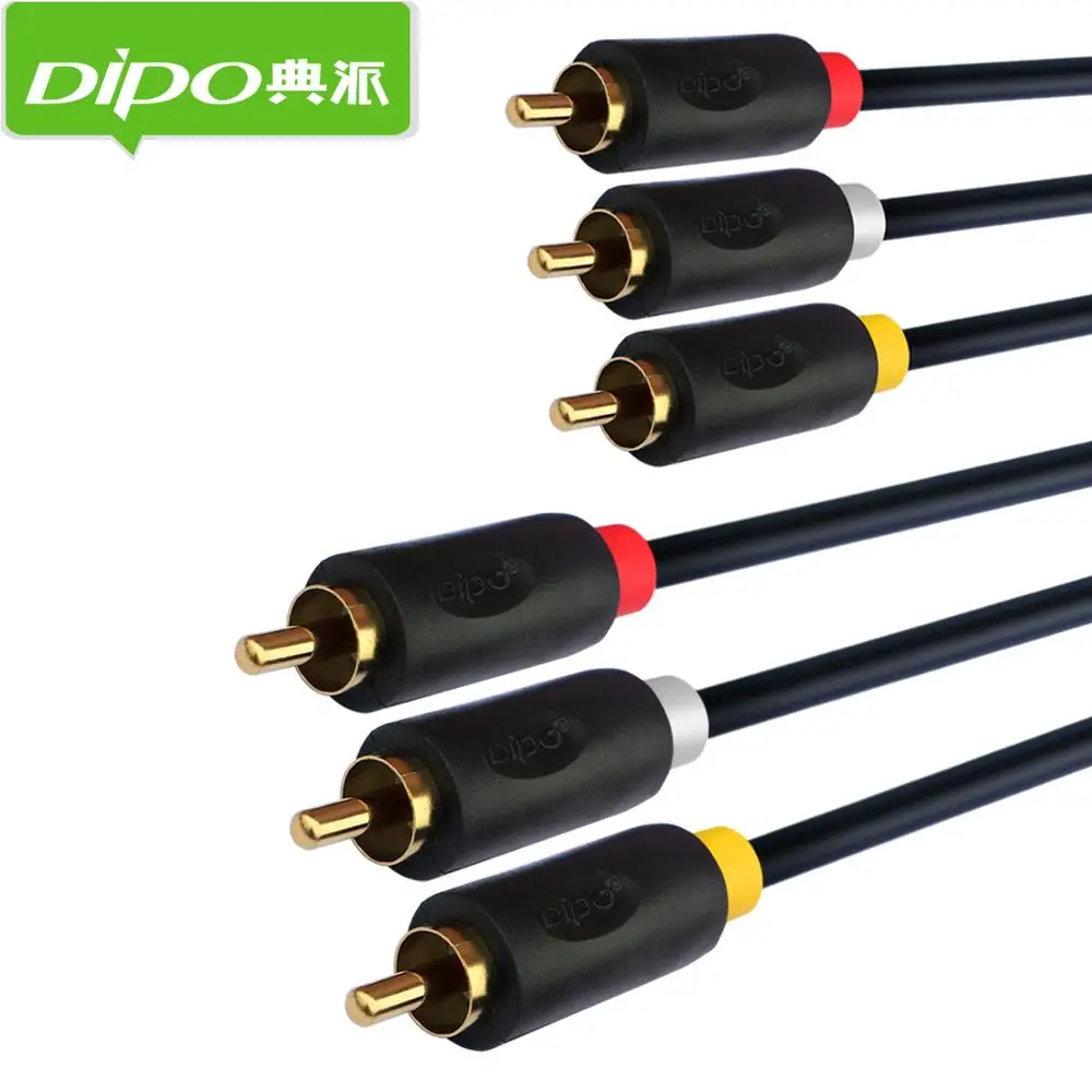 Аудио и видеокабель DIPO кабель с позолоченным штекером 3RCA на 3 RCA для STB DVD ТВ