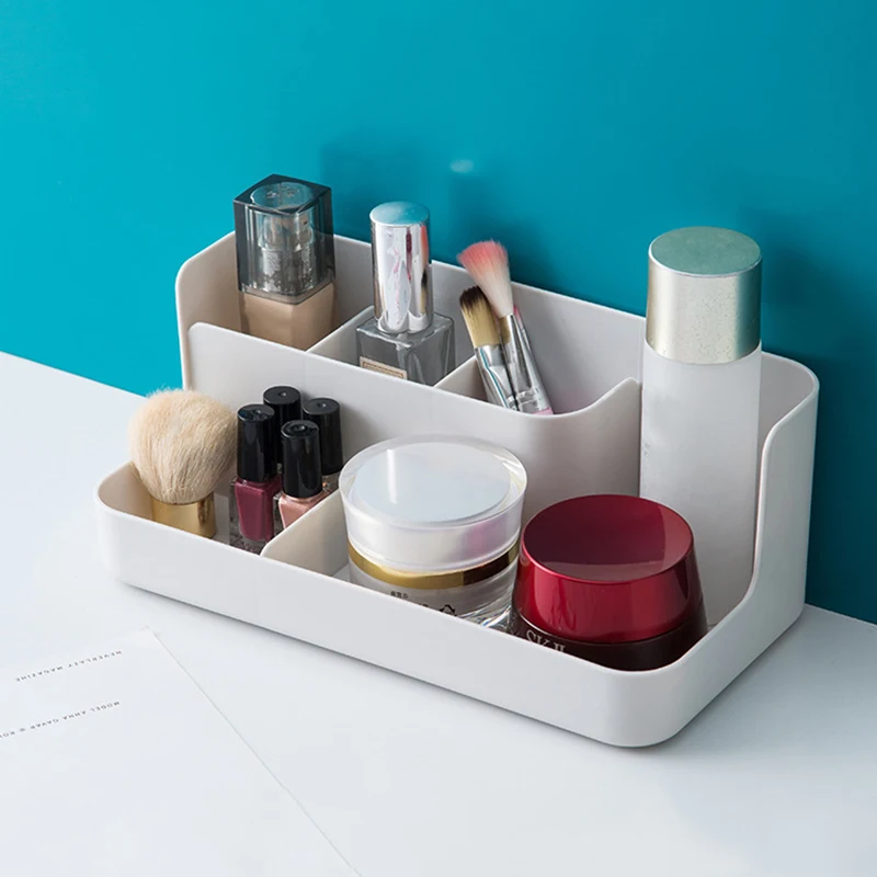  Plastic Makeup Organizer Cosmetic Storage Box Makeup Display Case Brush Lipstick Holder Desk Bathro