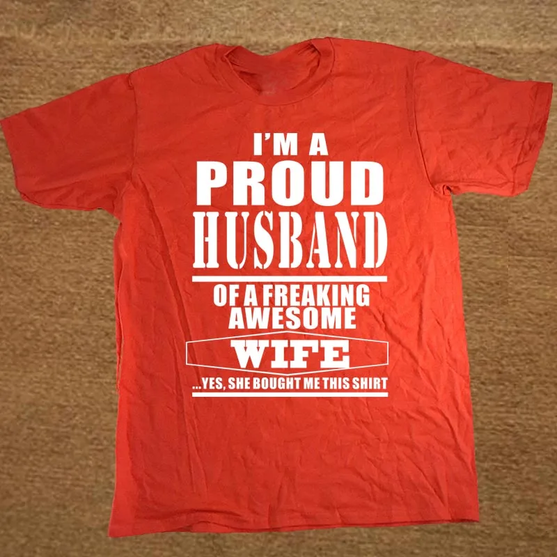New Proud Husband Of A Freaking Awesome Wife GIFT TEE TOP T Shirt Men Funny Tshirt Man Clothing Short Sleeve Camisetas T-shirt New Proud Husband Of A Freaking Awesome Wife GIFT TEE TOP T Shirt Men Funny Tshirt Man Clothing Short Sleeve Camisetas T-shirt