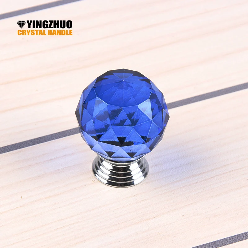 

10pcs 30mm Home Decoration Ball Crystal Glass Alloy Door Drawer Cabinet Wardrobe Pull Handle Knobs Furniture Silver Plated