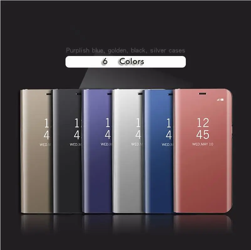 Clear View умный зеркальный Чехол С Откидывающейся Крышкой для Note 9 8 J3 J5 J7 A5 A6 A7 A8 2018
