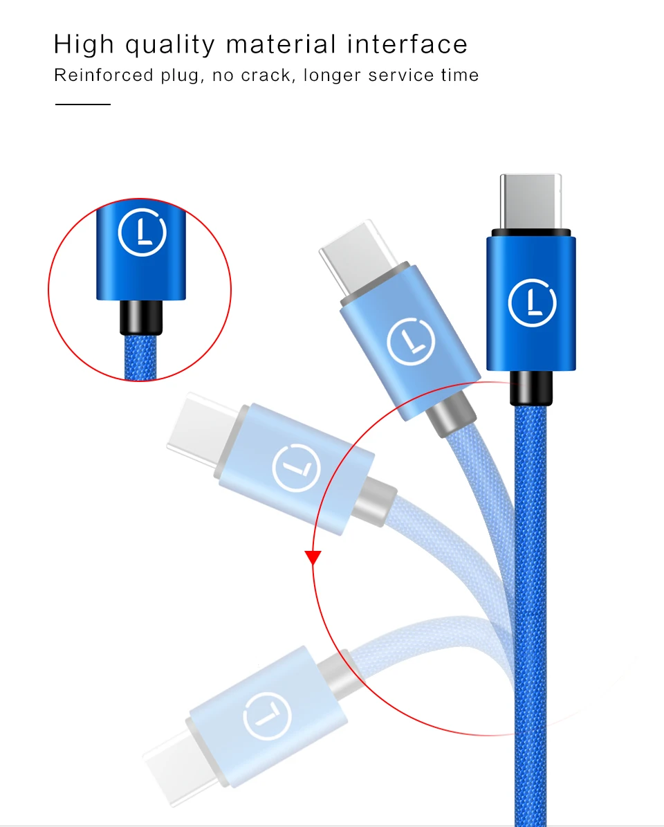 LINGCHEN usb type-C кабель для samsung Galaxy S9 S8 Note 8 usb type-C кабель для быстрой зарядки huawei USB-C кабели для мобильных телефонов