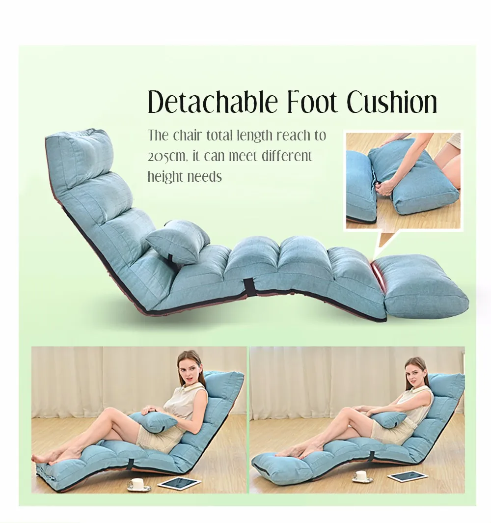 Adjustable Lazy Sofa Floor Chair with Feet Cushion