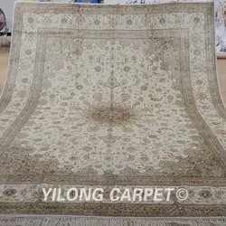 Yilong 9'x12 Vantage классический ковер Большой Антикварный бежевый Хереке persain ковер ручной работы (1913)