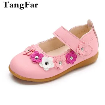 

Autumn Children's Sandals For Little Girl Flower Summer Beach Shoes Solid Casual Princess Leather Shoes Sneakers