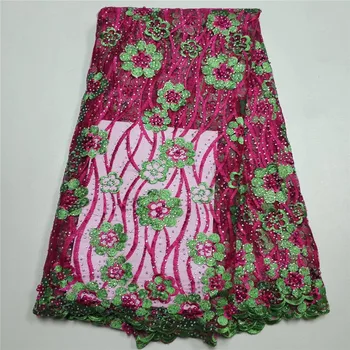 

Heavy French Net Lace Fabric 2018 Latest African Lace Fabric With Embroidery Mesh Tulle Lace Fabric High quality Nigerian Lace