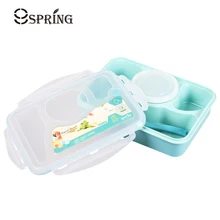Hohe Qualität Kunststoff Bento Mittagessen Boxs Studenten Kinder Mittagessen Boxs mit Suppenschüssel Tragbare Lebensmittelbehälter Geschirr Geschirr Set