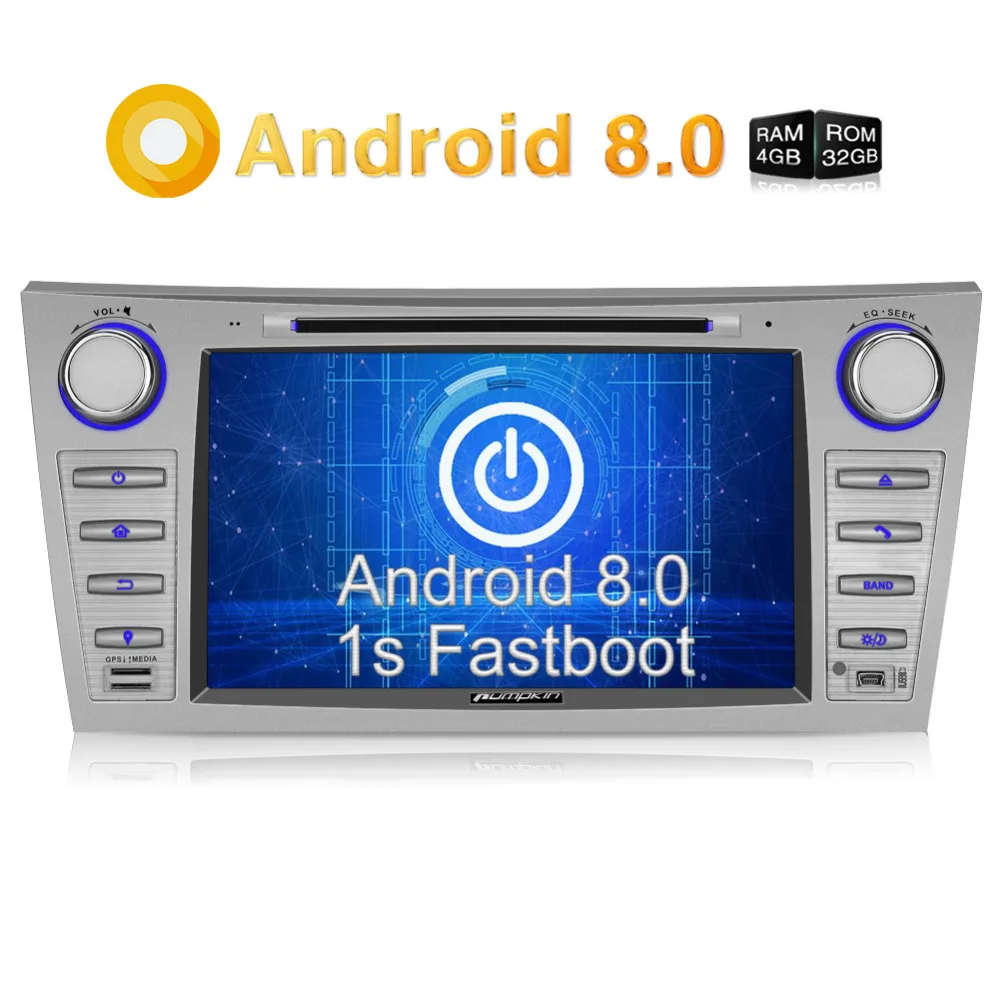 

Pumpkin 2 Din 8'' Android 8.0 Car DVD Player GPS Navigation Car Stereo FM Rds Radio Headunit For Toyota Camry/Aurion 2007-2011