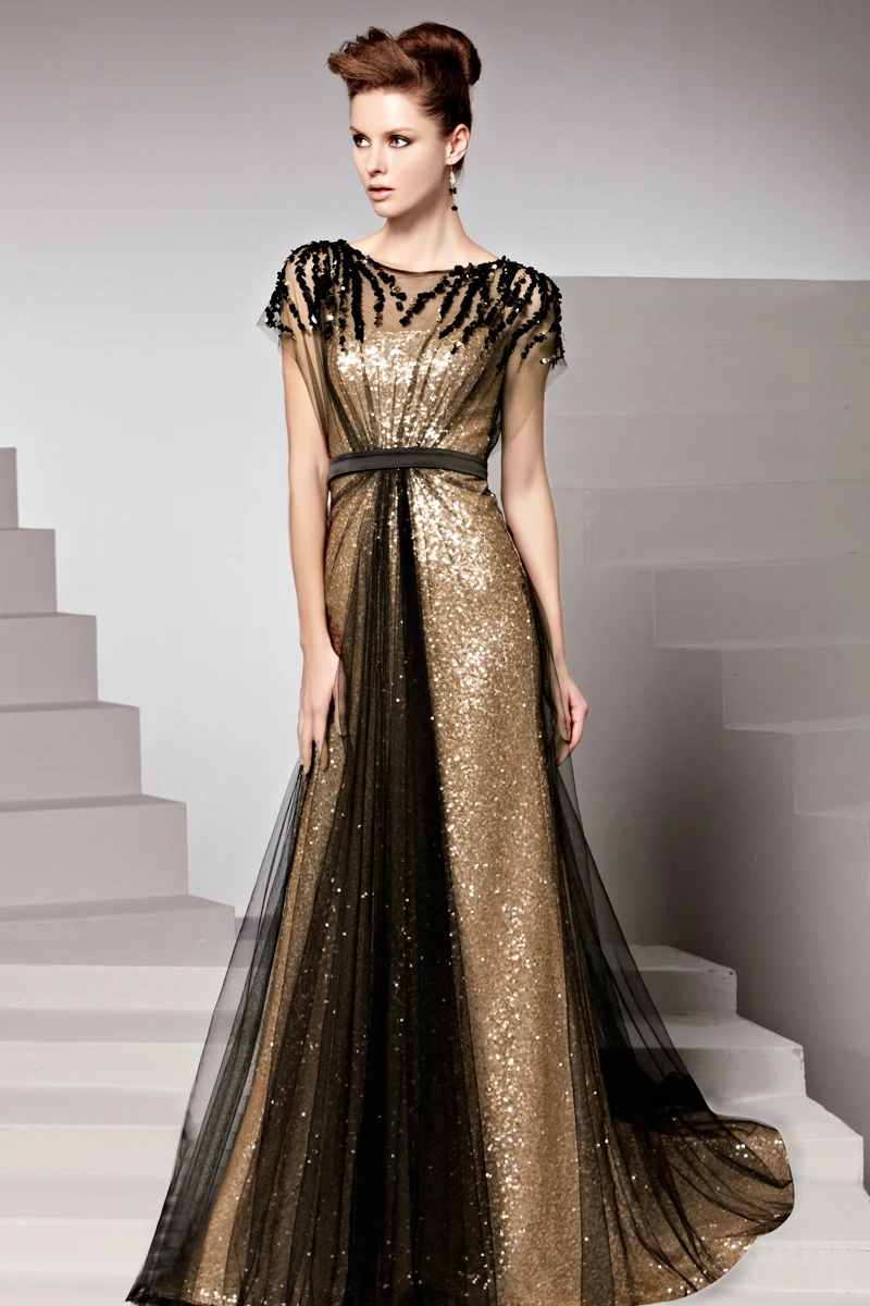 Long gold sequin dress 2017 Long gold sequin dress 2017