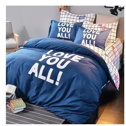 

2017 New Arrival PASAYIONE Kawaii Solid With Letters Printing Bedding Set Duvet Cover Without Comforter Home Textile Almofadas