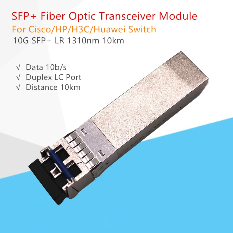 

SFP Optic Module SFP-10G-LR 10GBase-LR 1310nm 10km DDM Compatible for Ubiquiti/Mikrotik/Zyxel