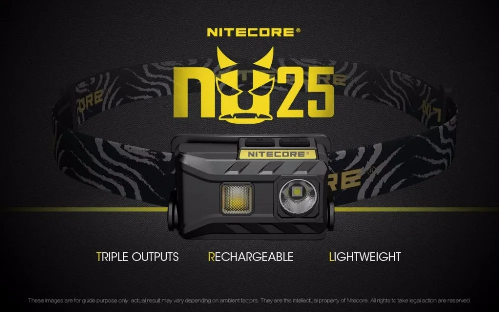 CP NITECORE NU25 тройной выход налобный фонарь тройной выход USB Перезаряжаемый светильник вес 360 люмен обновление NU10 NU20 NU30 NU05