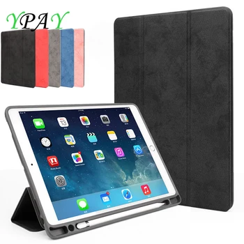 

For iPad PRO 12.9 2015 2017 2018 Pro 11 Case Silicone Soft Back With pen slot TPU Leather Smart Cover for iPad Pro 10.5 case