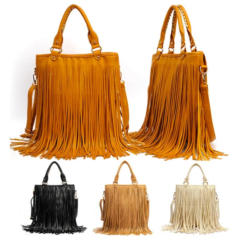 Sportsgirl Fashion Women's Leather Tassel Shoulder Bag Leisure Female