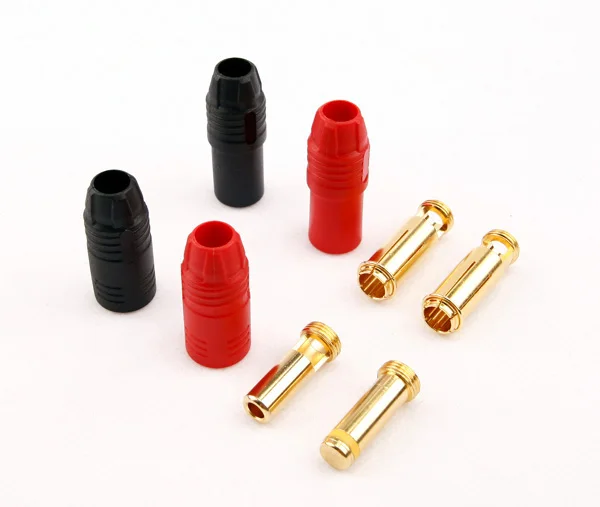 

2 Pair/Set Red & Black Amass Anti Arcing AS150 Gold-plating Anti Spark Connector 7mm / HV High Power Battery Plug Connecting