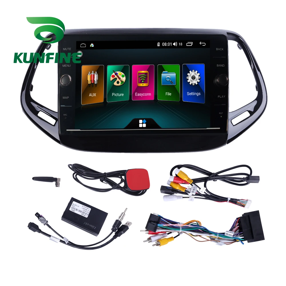 Top Octa Core ROM 64GB Android 8.1 Car DVD GPS Navigation Player Deckless Car Stereo for Jeep Compass 2017 Radio Head Unit Wifi 4G 3