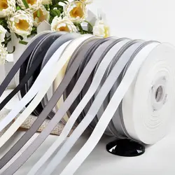 5 мм 250 ярдов Длина DIY ребристые лента для рукоделия украшены и Свадебная вечерние черный белый серии
