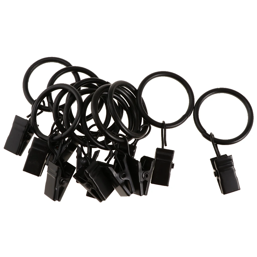 Drapery Curtain Clips with Rings Set of 12 Rings Curtains Eyelets Hooks