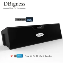 Dbigness с 32 Гб TF большой мощности HIFI портативный Bluetooth динамик 10 Вт fm-радио беспроводной USB Усилитель стерео звуковая коробка с микрофоном