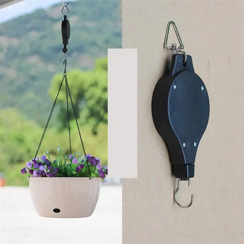 Plant Pulley Retractable Hanging Flower Basket Hook Hanger For
