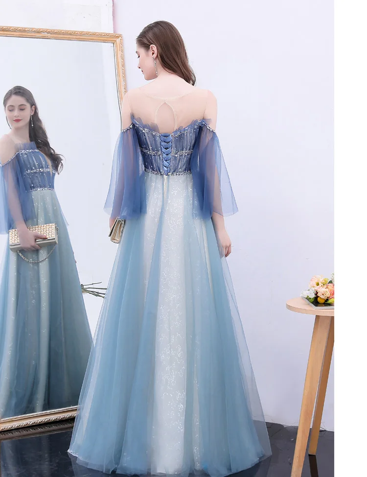 Реальные синий горный хрусталь бисер Раффлед средневековое платье Ренессанс платье Принцесса Виктория может таможенный Размер