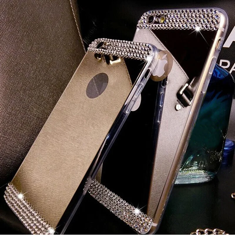 

Mirror 3D Rhinestone Case For Xiaomi Redmi 5 Plus 5X 5A 6A 6 4X S2 Note 7 5 6 Pro Mi 9 8 Lite SE A1 A2 Lite Pocophone F1 Cover