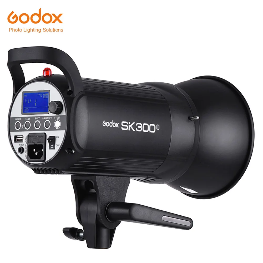 

Godox Professional Studio Flash SK300II GN58 Max Power 400WS 2.4G Wirless Recycle Time 0.4~3s+Bowen mount Standard Cover Gift