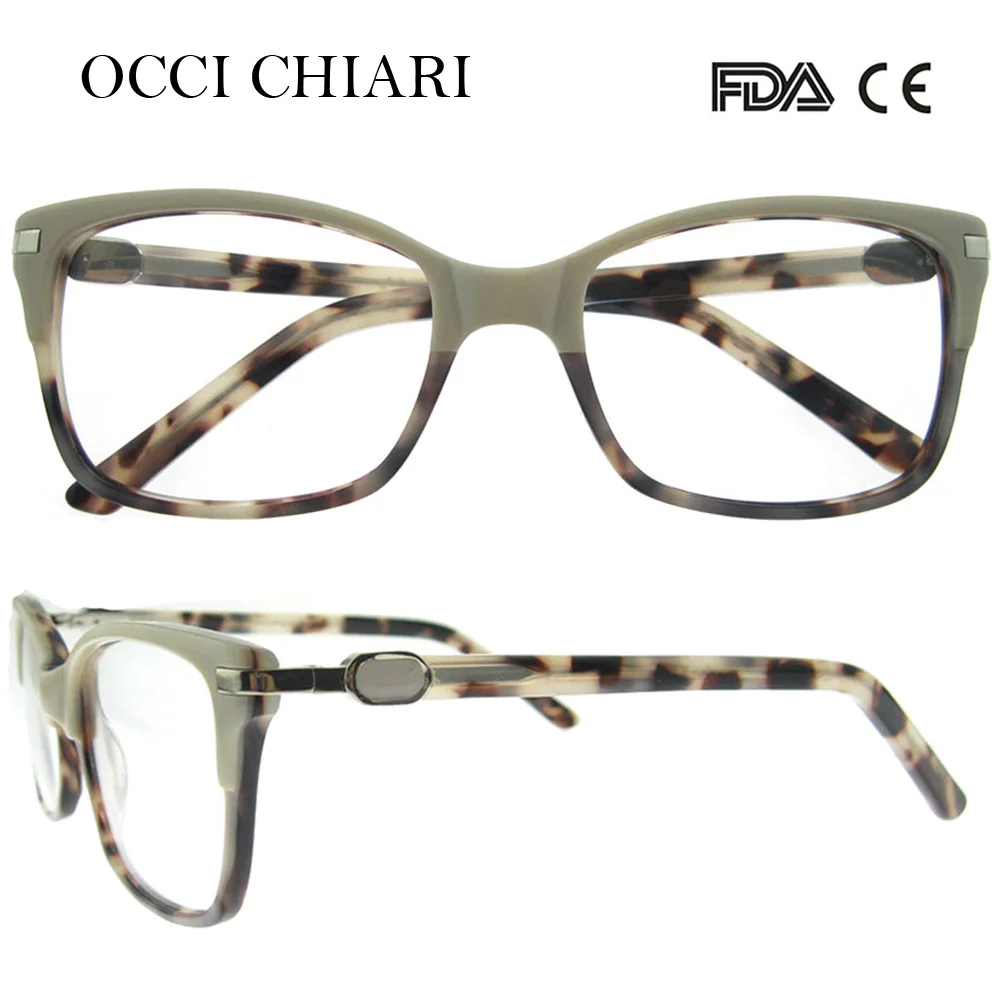 OCCI CHIARI, новинка, Винтажный дизайн, ацетат, Ретро стиль, оптические очки, оправа для женщин, для девушек, прозрачные линзы, очки, очки, крикри - Цвет оправы: C1-grey