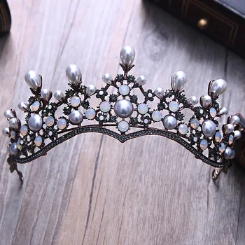 

Jonnafe Bridal Tiara Baroque Women Prom Hair Crown Accessories Pearls Wedding Jewelry Headpiece