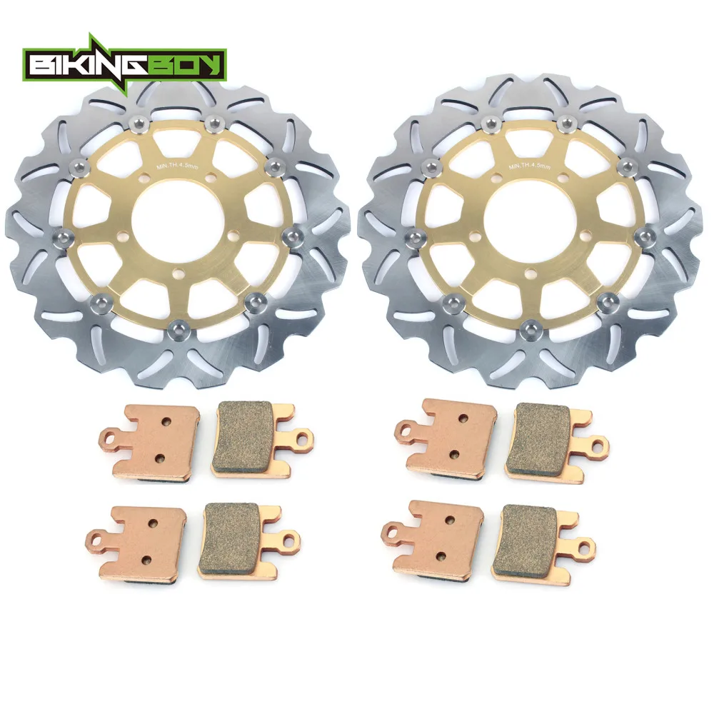 US $184.78 BIKINGBOY Front Brake Discs Rotors Disks 4 Set Pads For Kawasaki Ninja ZX6R 636 ZX6RR ZX600 2005 2006 ZX10R 04 05 06 ZX1000