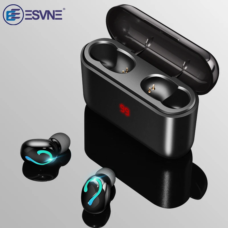 ESVNE TWS беспроводные наушники Bluetooth 5 0 спортивные стерео гарнитура зарядная