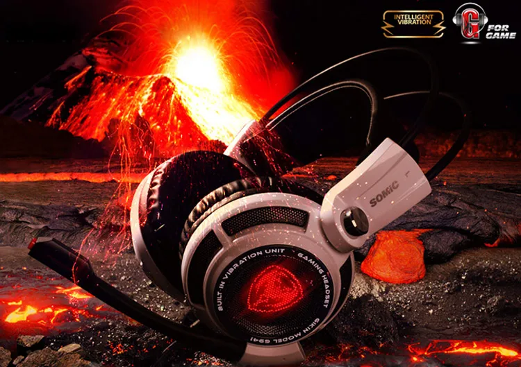 Somic G941 7.1 Virtual Surround Sound Gaming Headset USB Vibration Game Headphone LED Light with Microphone for Computer pc Game